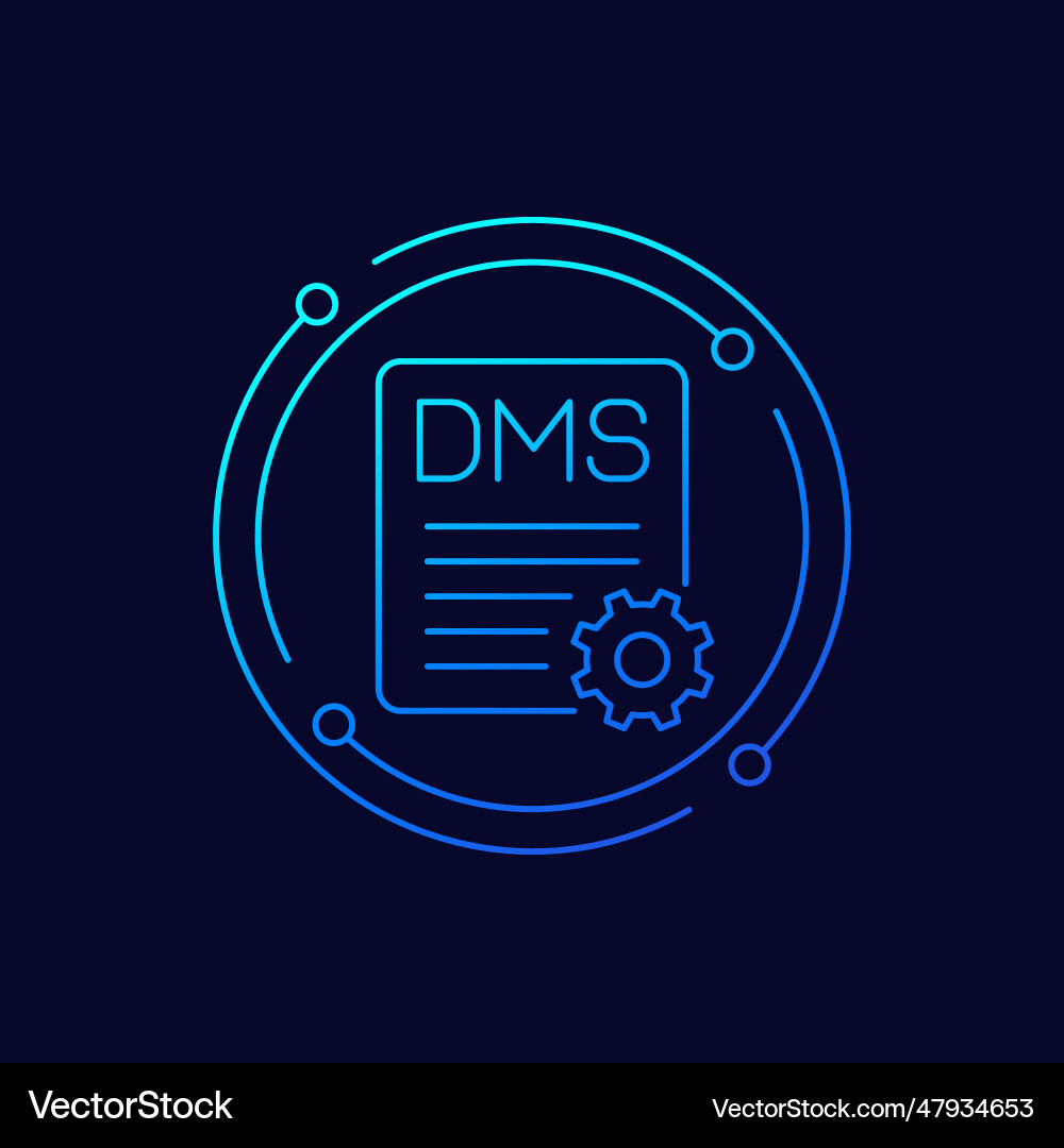 Dms icon document management system line design vector image