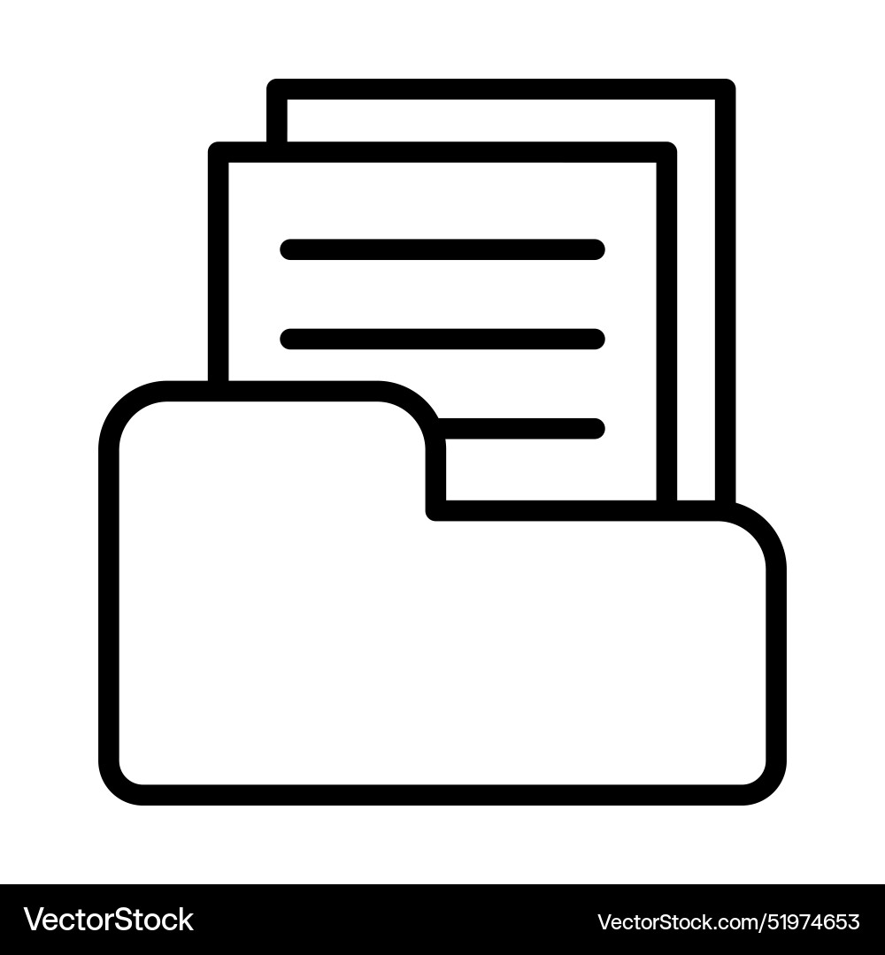 Document file paper icon in thin line style vector image