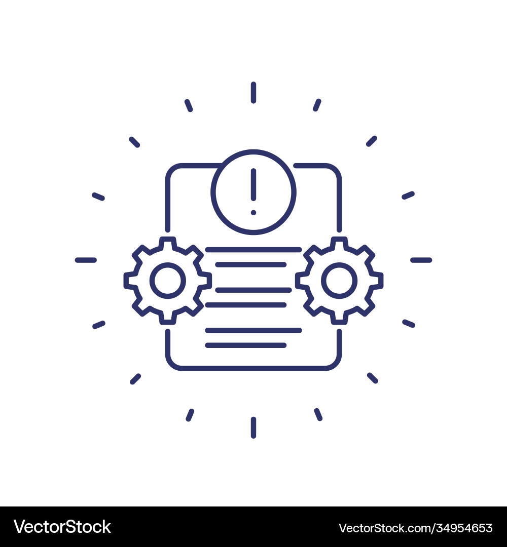 Error report failed test line icon vector image