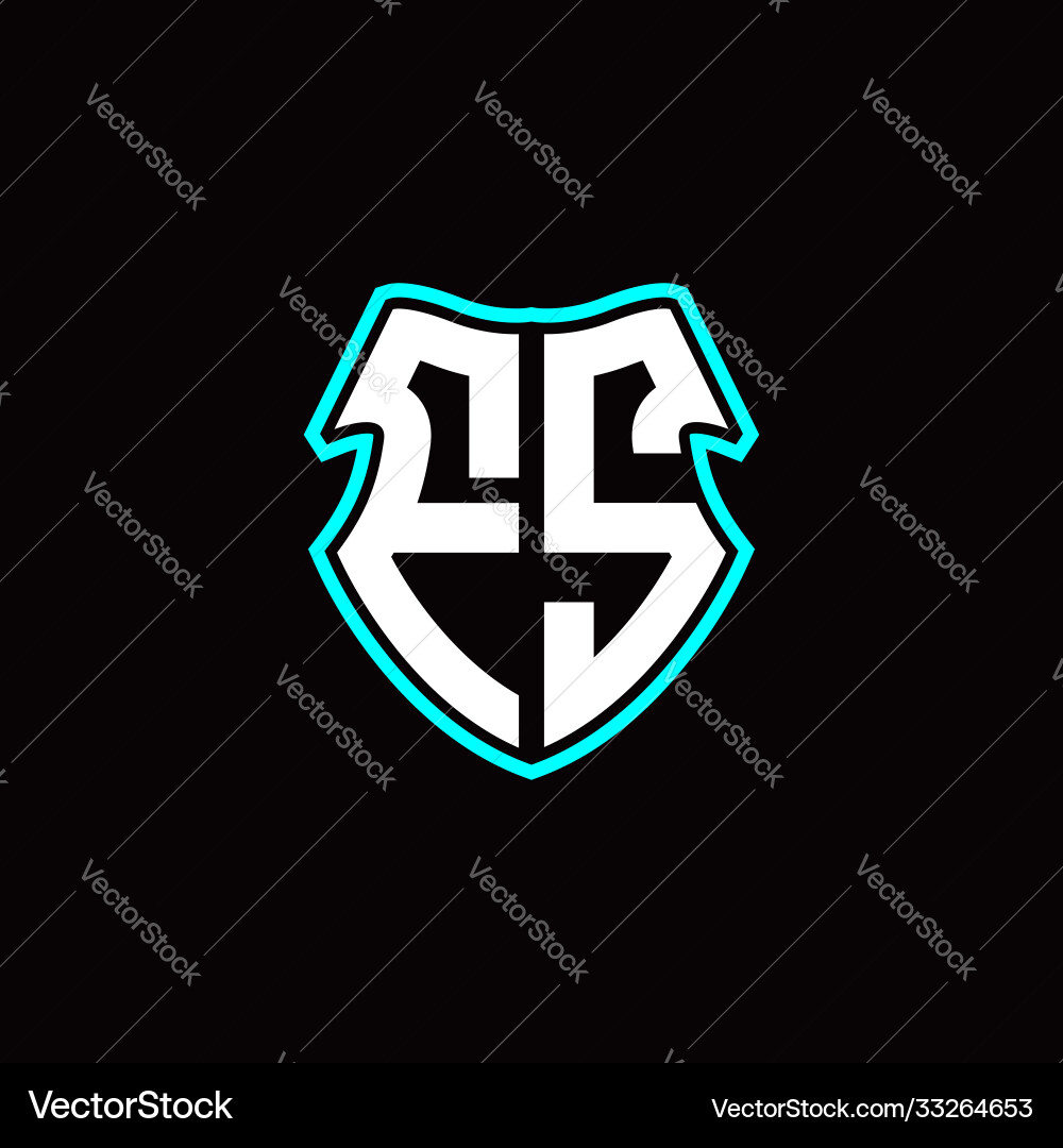 F s initial logo design with a shield shape F s initial logo design with a shield shape vector image