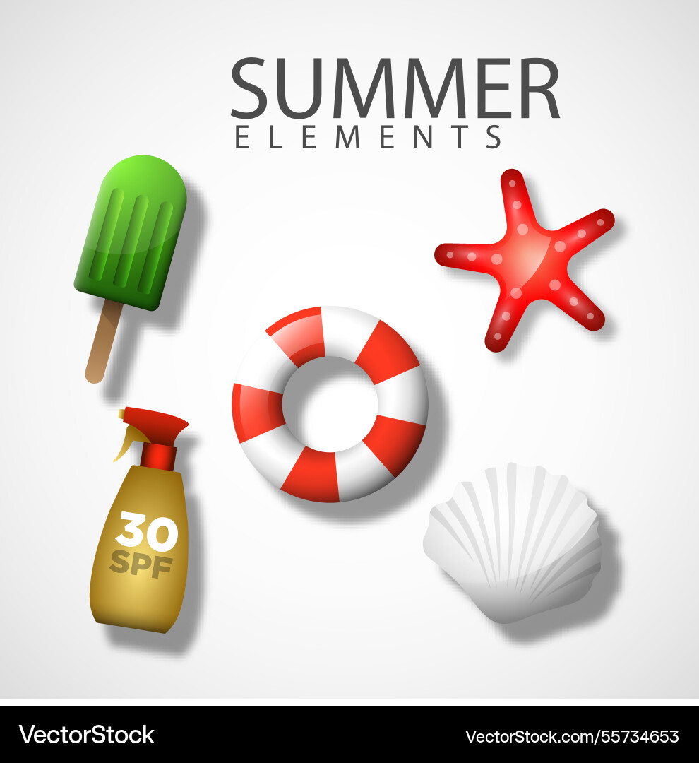 Float and other summer objects vector image