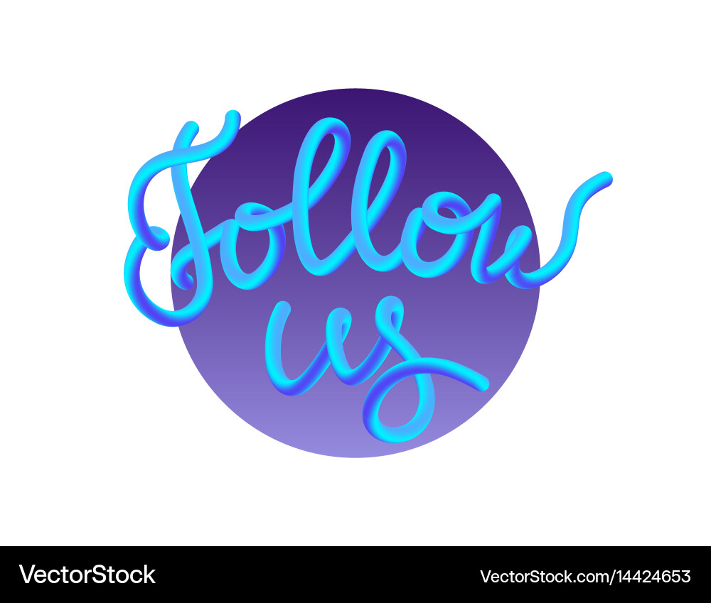 Gradient Social Follow Button Vector Image