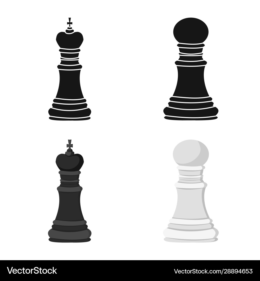 Isolated object checkmate and thin sign set Vector Image