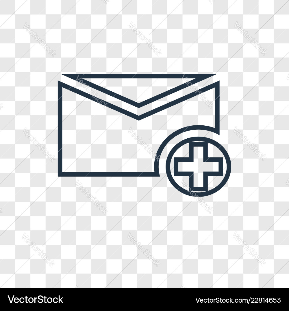 Mail concept linear icon isolated on transparent Mail concept linear icon isolated on transparent vector image