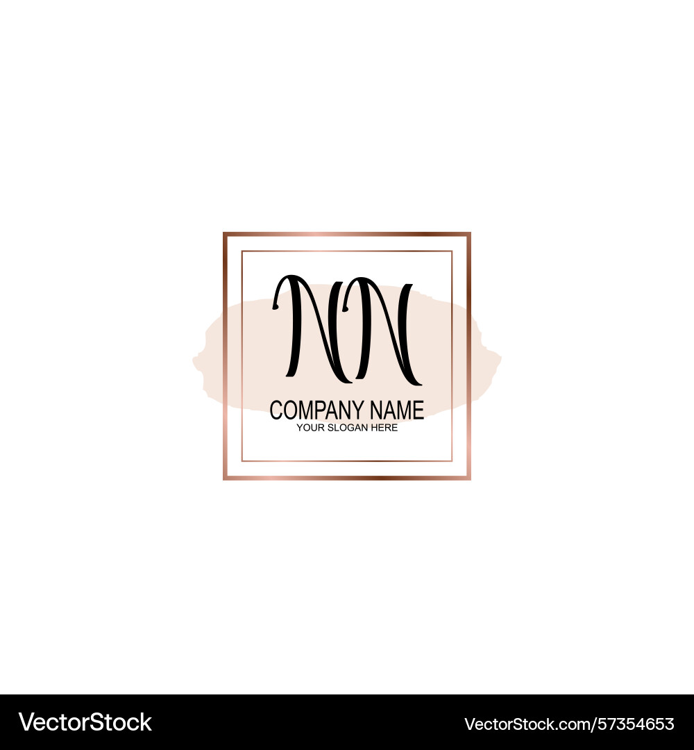Minimalist handwritten nn initial logos with soft Vector Image