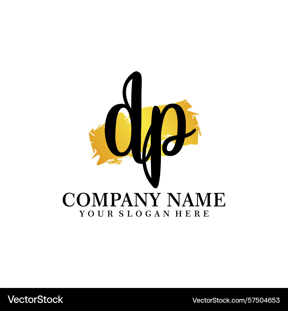 Modern handwriting initial logo dp monogram design Vector Image