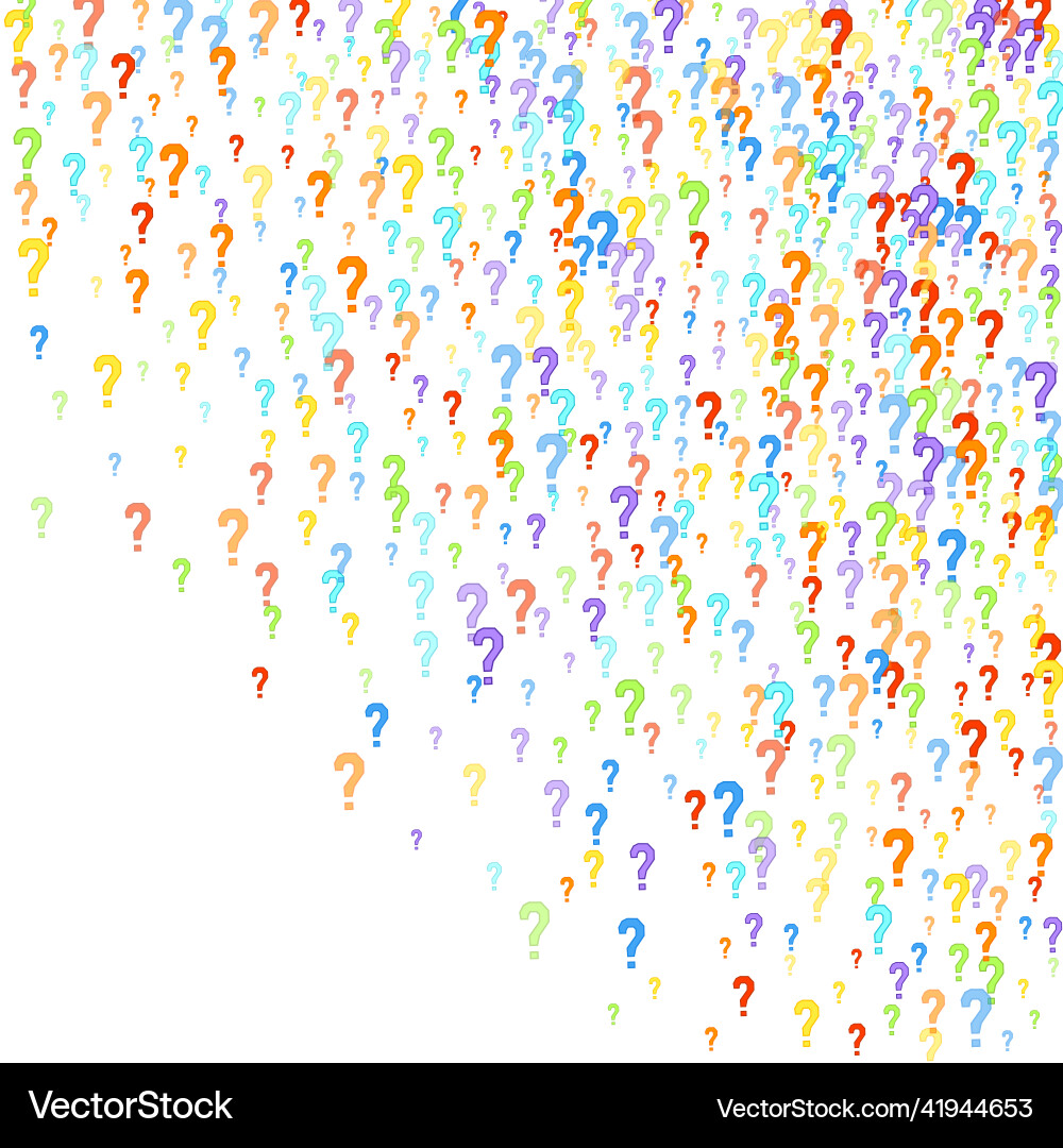 Question marks quiz doubt survey faq public poll Vector Image