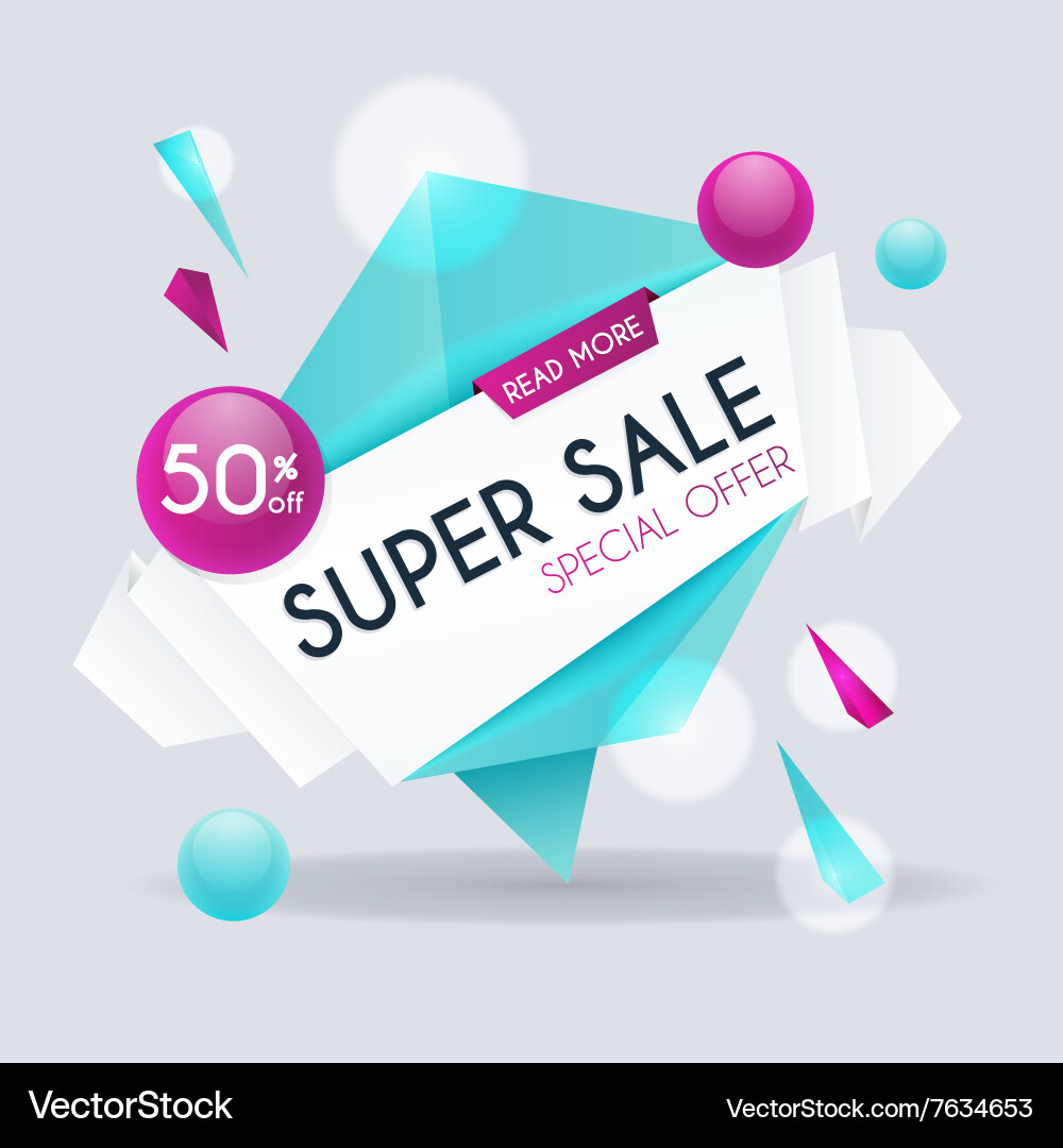 Sale paper banner and discounts super Vector Image