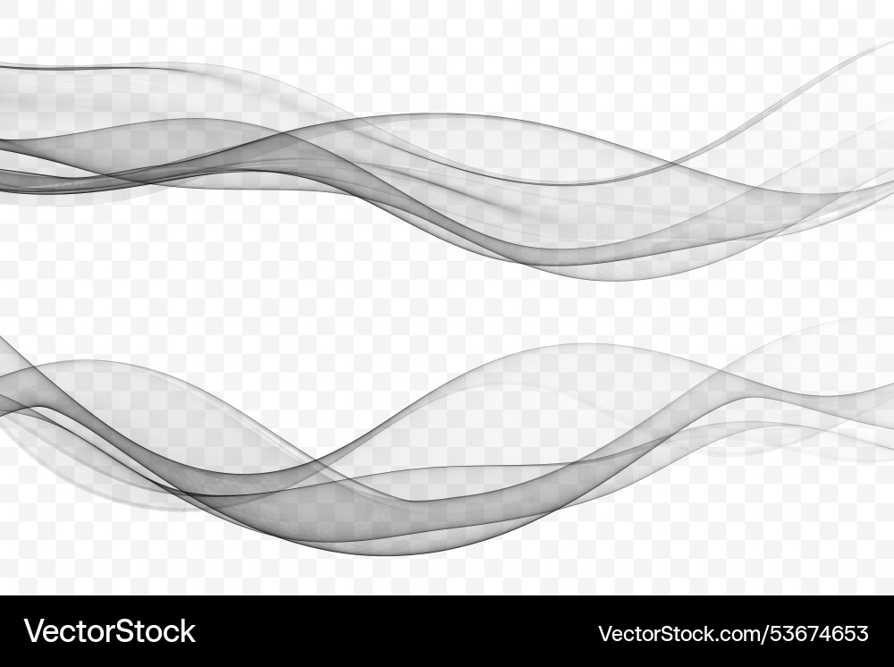 Set of horizontal gray transparent abstract waves Set of horizontal gray transparent abstract waves vector image