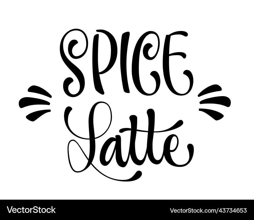 Simple calligraphy design element spice latte Vector Image