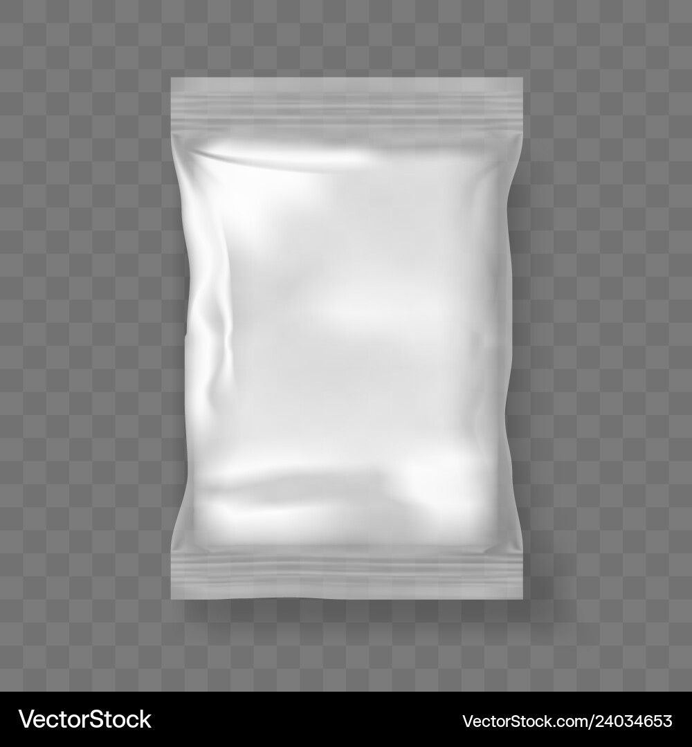 Transparente Verpackung für Snacks Chips Zucker Transparente Verpackung für Snacks Chips Zucker vektorbild