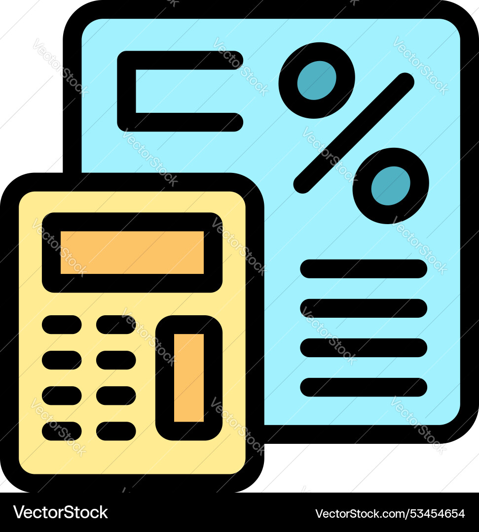 Calculator calculating percentage symbol Calculator calculating percentage symbol Vector Image