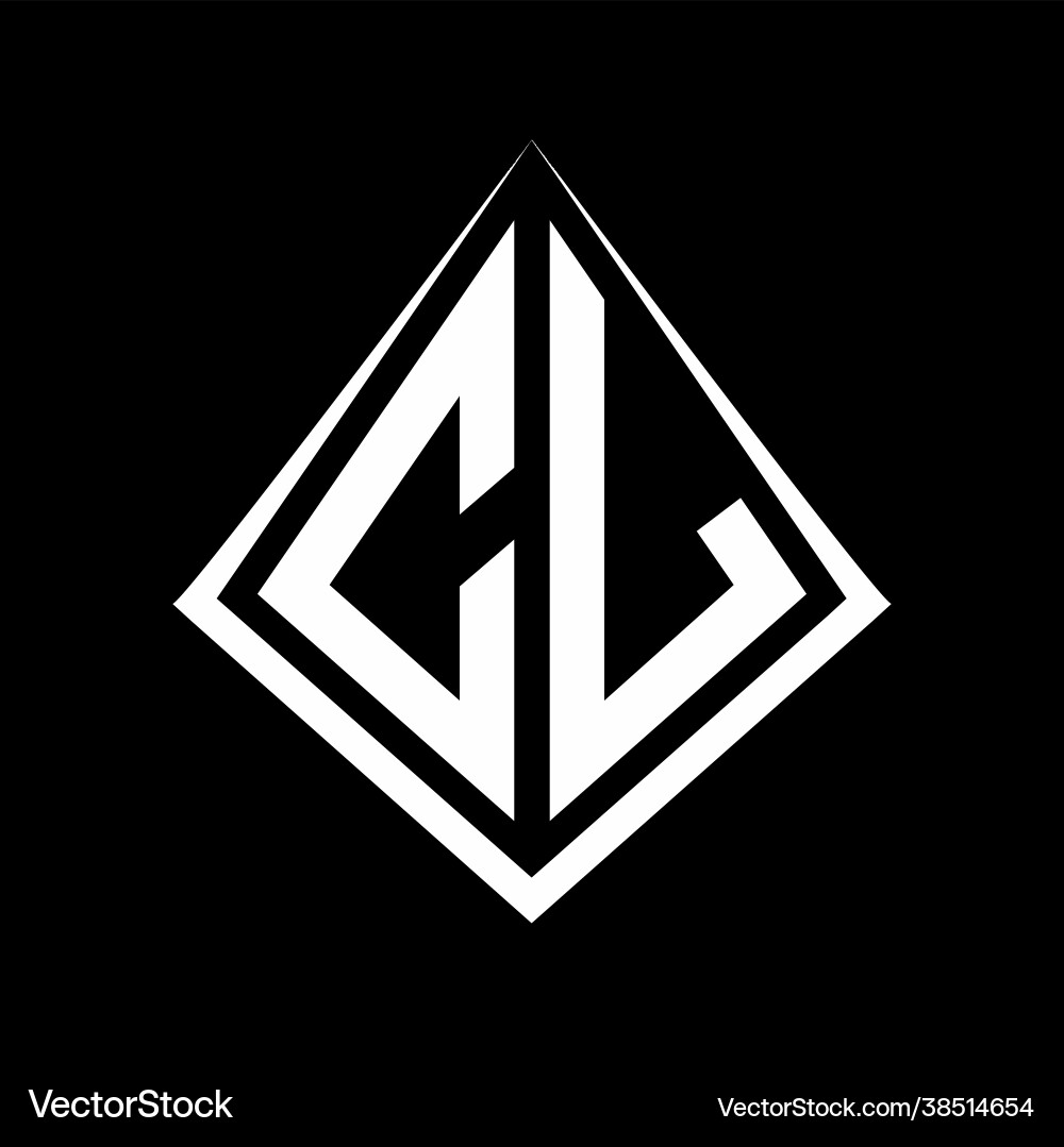 Cl logo letters monogram with prisma shape design vector image