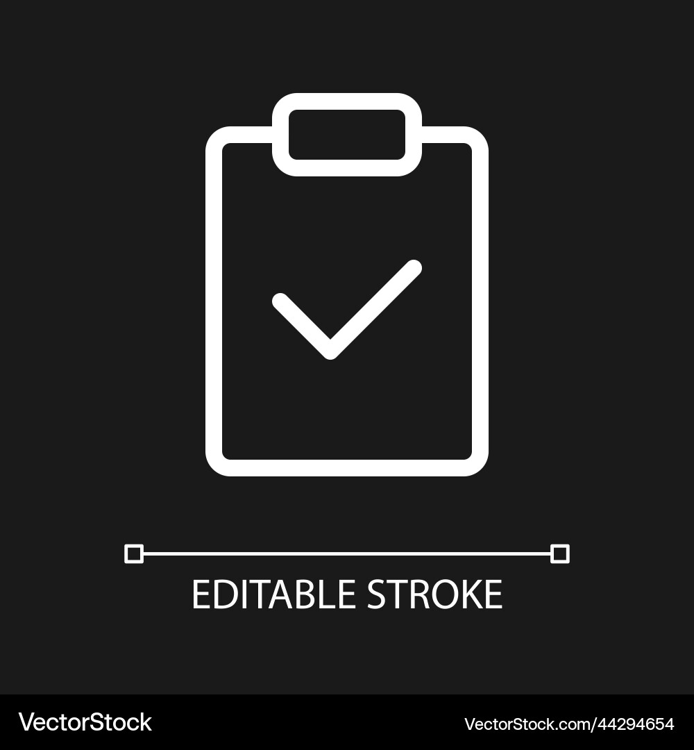 Completed task pixel perfect white linear ui icon Completed task pixel perfect white linear ui icon vector image