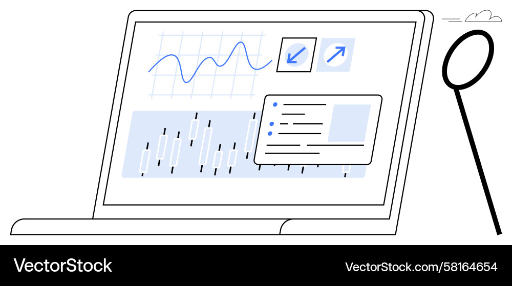 Data Analysis & Insights Dashboard Vector Image