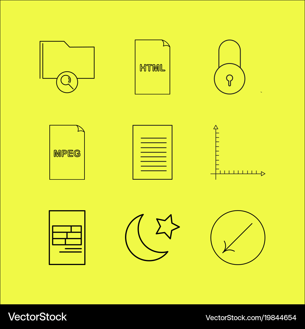 Dateien und Ordner lineare Icon setzen einfache Umriss Dateien und Ordner lineare Icon setzen einfache Umriss vektorbild