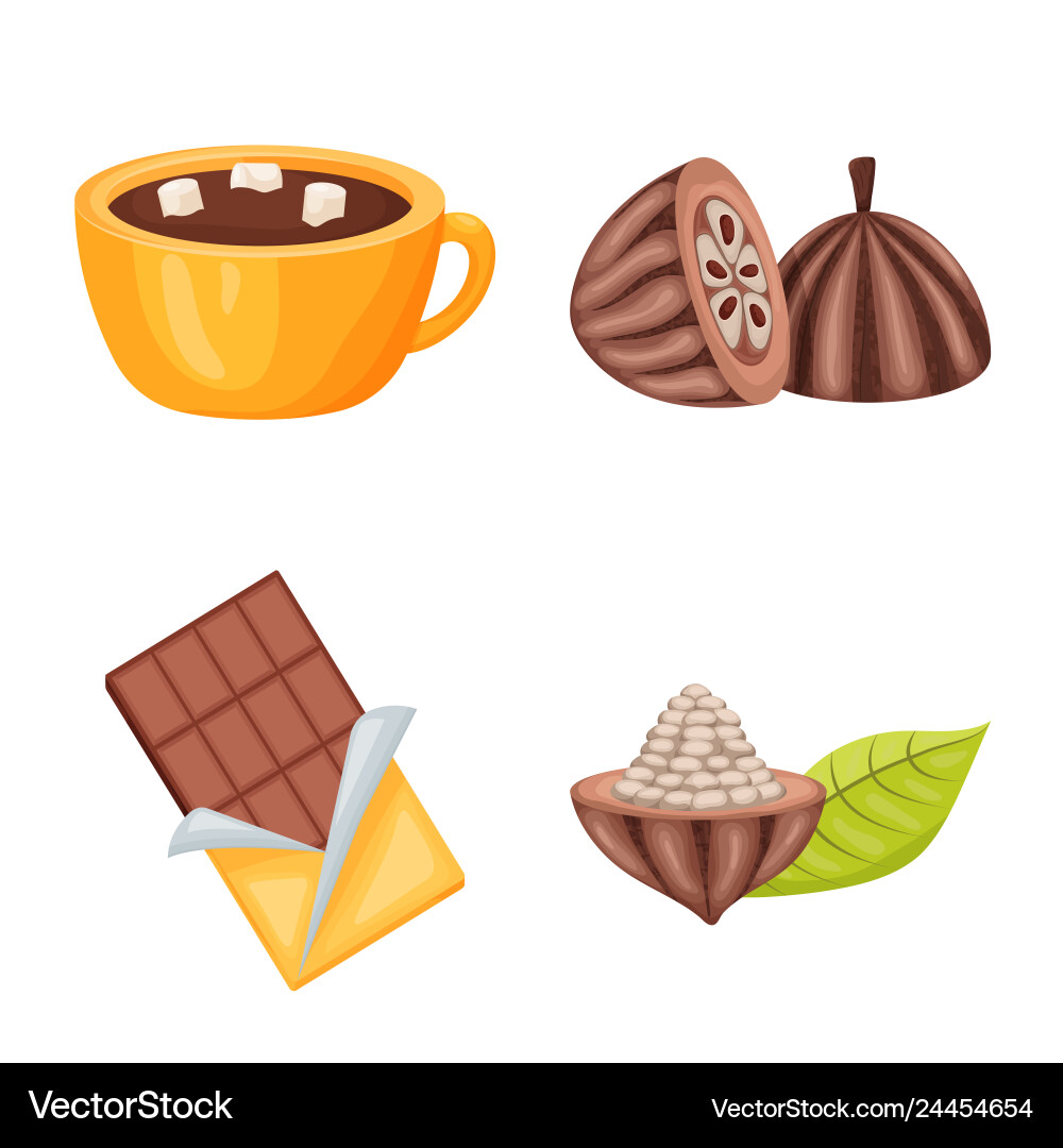 Design of cocoa and beans logo collection Vector Image