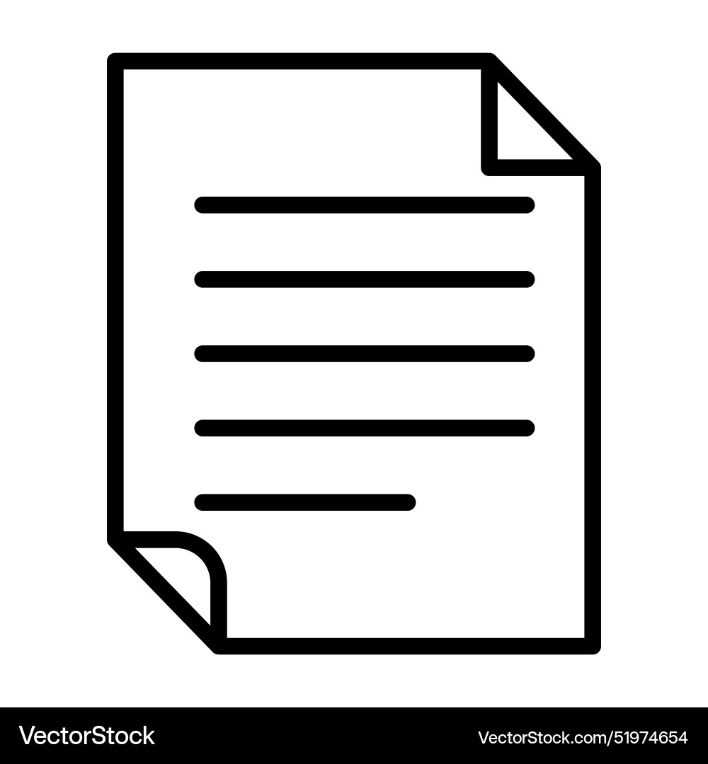 Document file paper icon in thin line style vector image