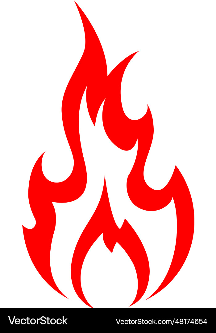 Fire icon red color symbol or emblem Vector Image