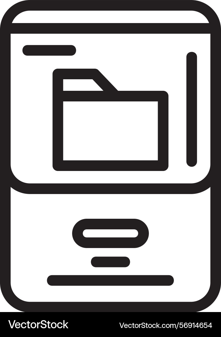 Folder linear style icon design vector image
