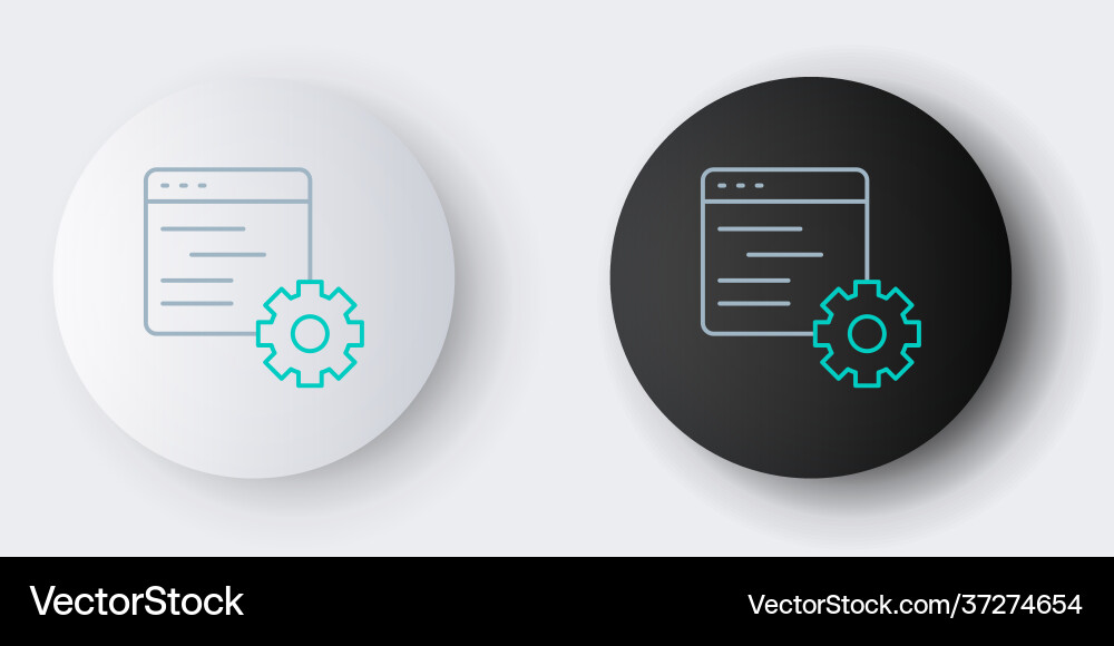 Line computer api interface icon isolated on grey Line computer api interface icon isolated on grey Vector Image