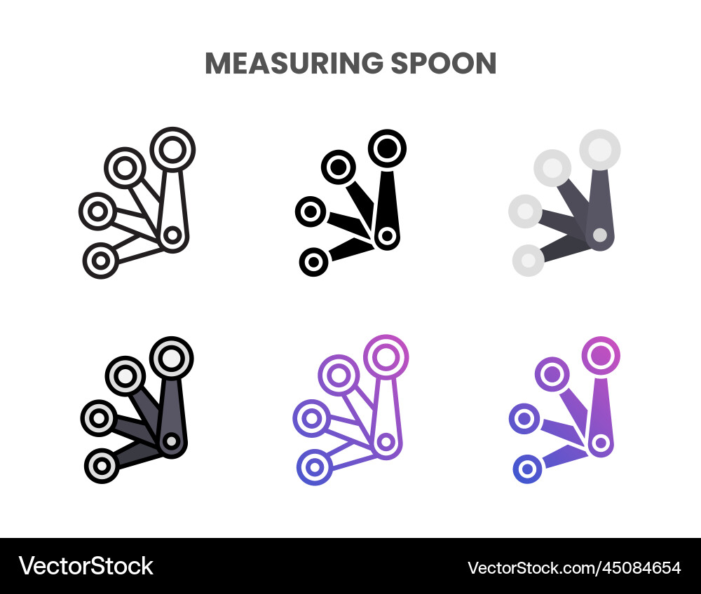 Measuring spoon icons set with different styles Vector Image