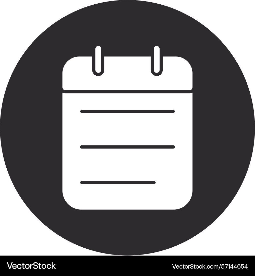 Notes inverted circle black vector image