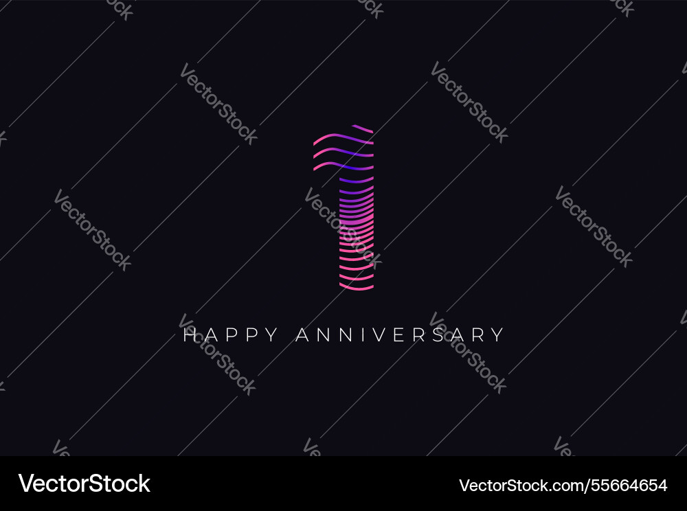 Numeric design with line curve 1st happy Numeric design with line curve 1st happy vector image
