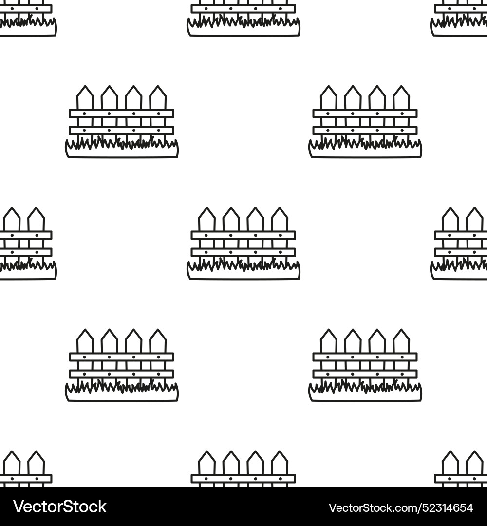 Outline seamless pattern of fence vector image