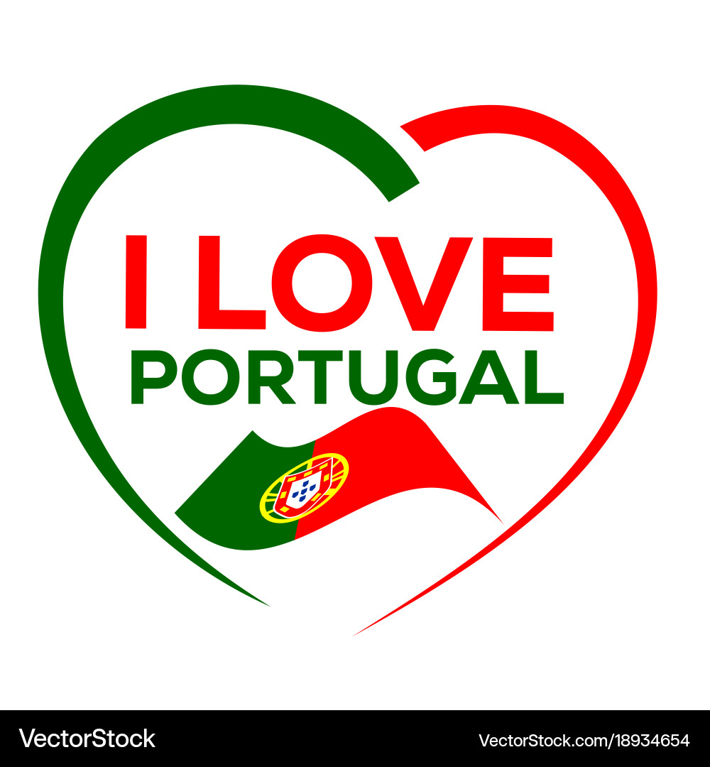 Portugal Heart Flag Vector Image