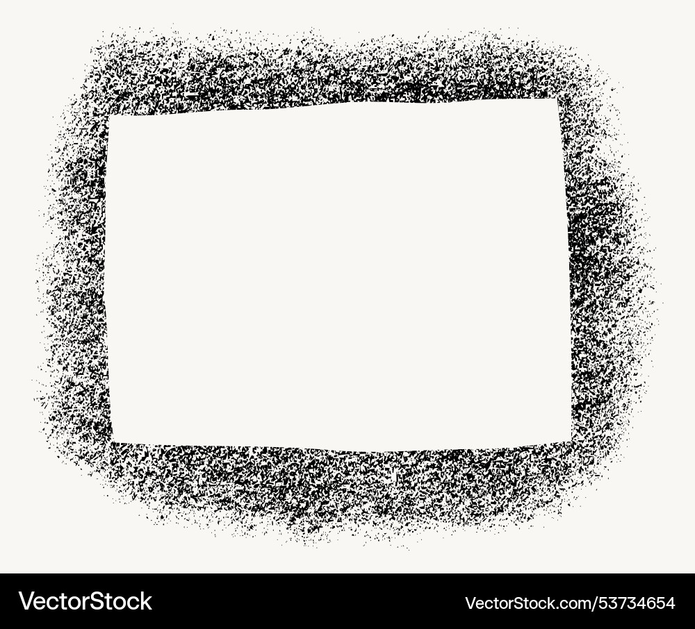 Rectangle shape frame with textured edges grunge Vector Image