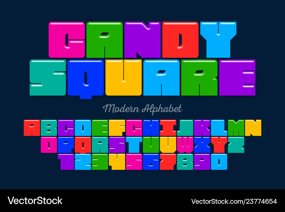 Retro Pixel Font Display vector image