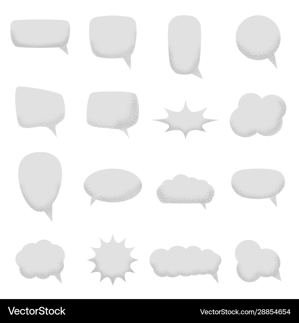 Set empty speech bubbles with noise sand Set empty speech bubbles with noise sand vector image