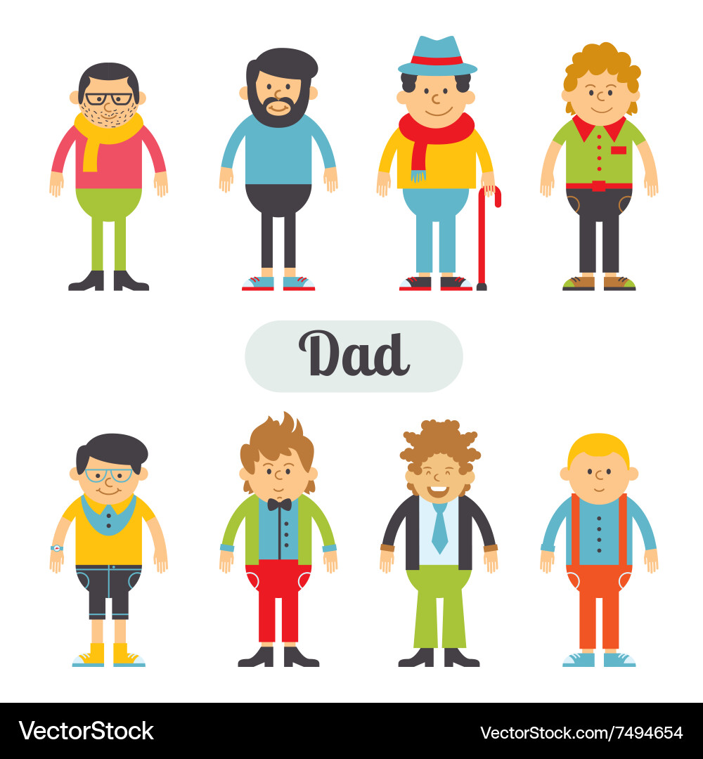 Set of characters in a flat style Vector Image