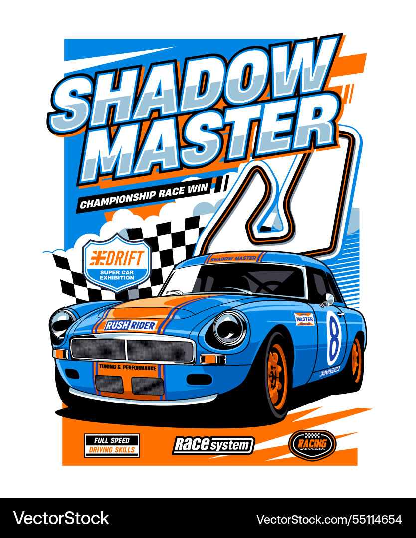 Shadow Master Race Car Championship Royalty Free Vector