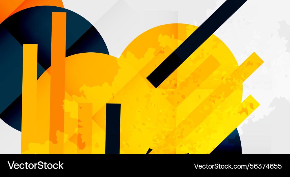 Abstract geometric composition bold shapes Vector Image