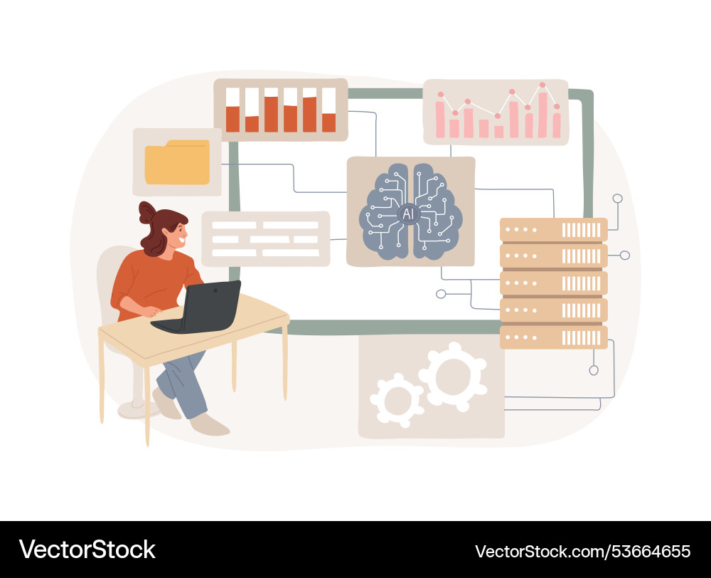 Ai-optimized data management solutions abstract Ai-optimized data management solutions abstract vector image