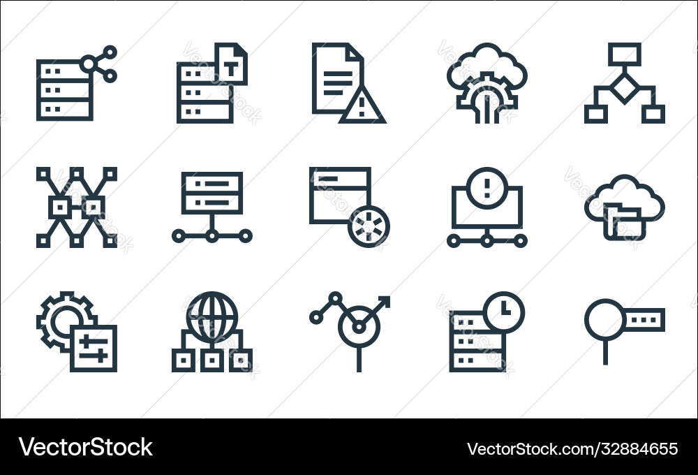 Big data line icons linear set quality Big data line icons linear set quality vector image