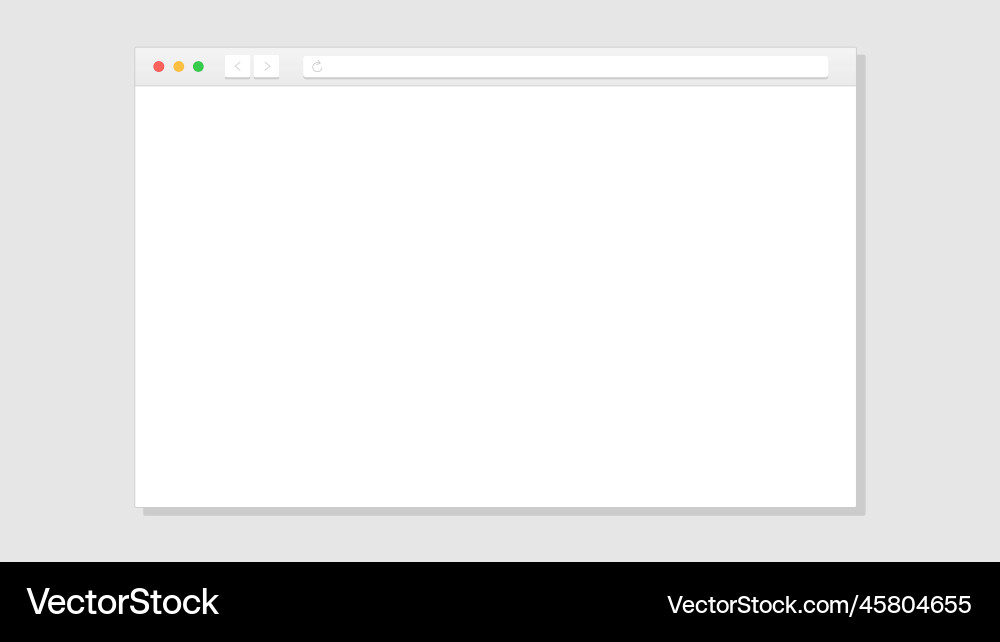 Blank light mode web browser window Blank light mode web browser window vector image