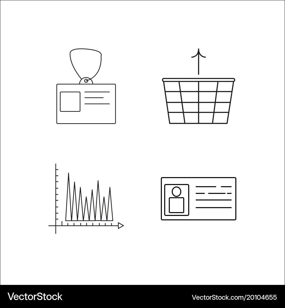 Business simple linear icon setsimple outline vector image