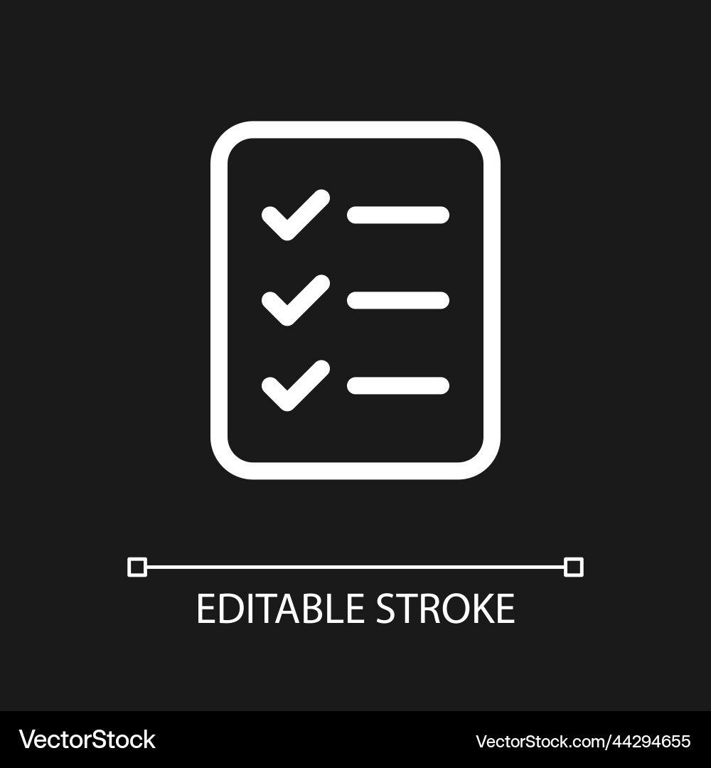 Checklist of tasks pixel perfect white linear ui Checklist of tasks pixel perfect white linear ui vector image