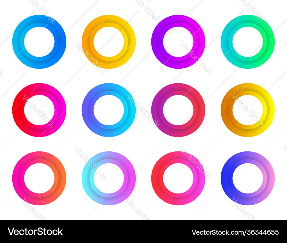 Collection circles bullet point button triangle Collection circles bullet point button triangle vector image