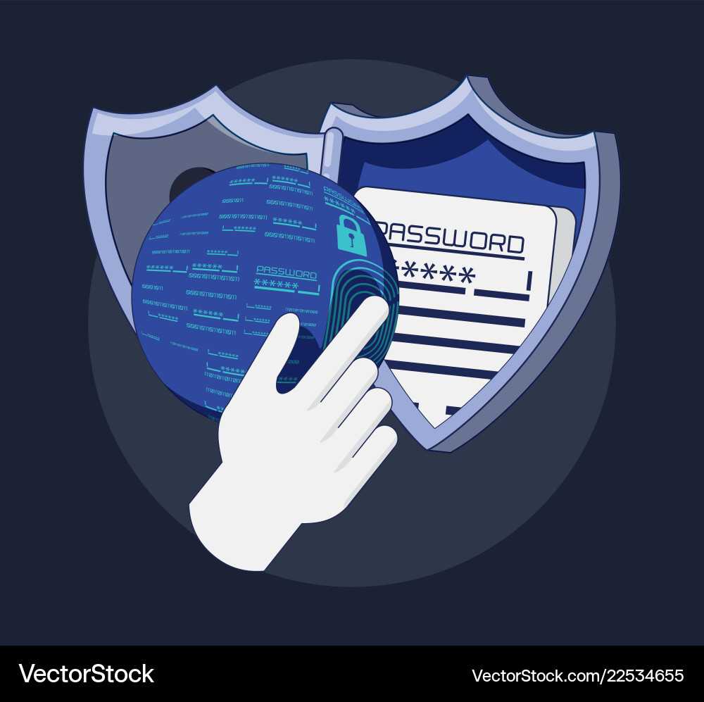 Data security with shield Data security with shield vector image