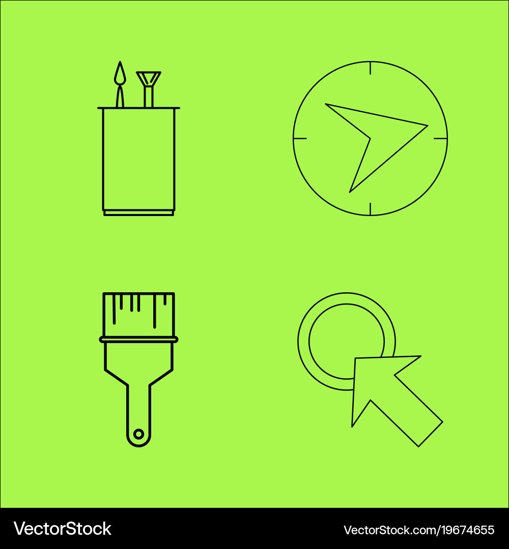 Design elements simple linear outline icon set vector image