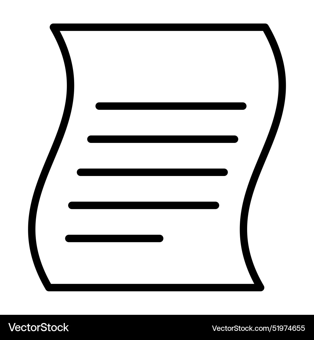 Document file paper icon in thin line style vector image