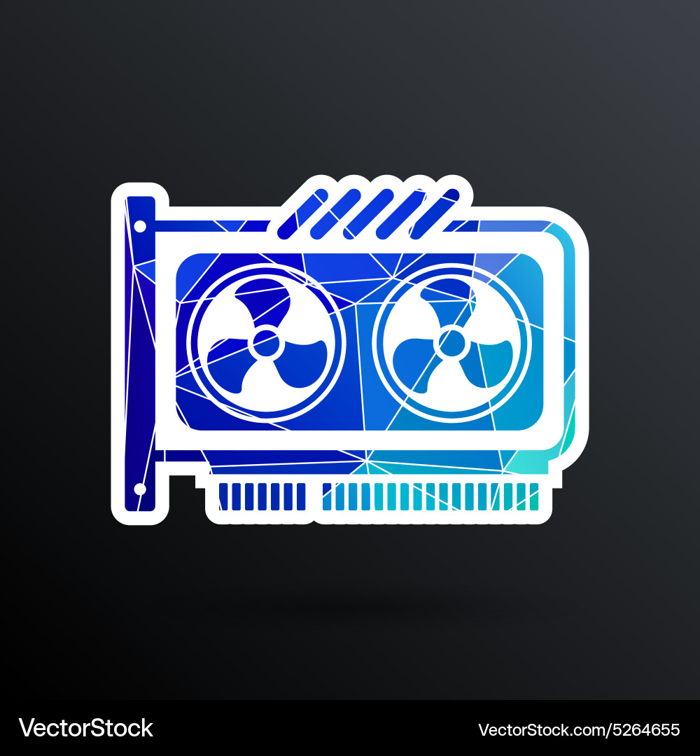 Gpu or computer graphic card icon component Vector Image