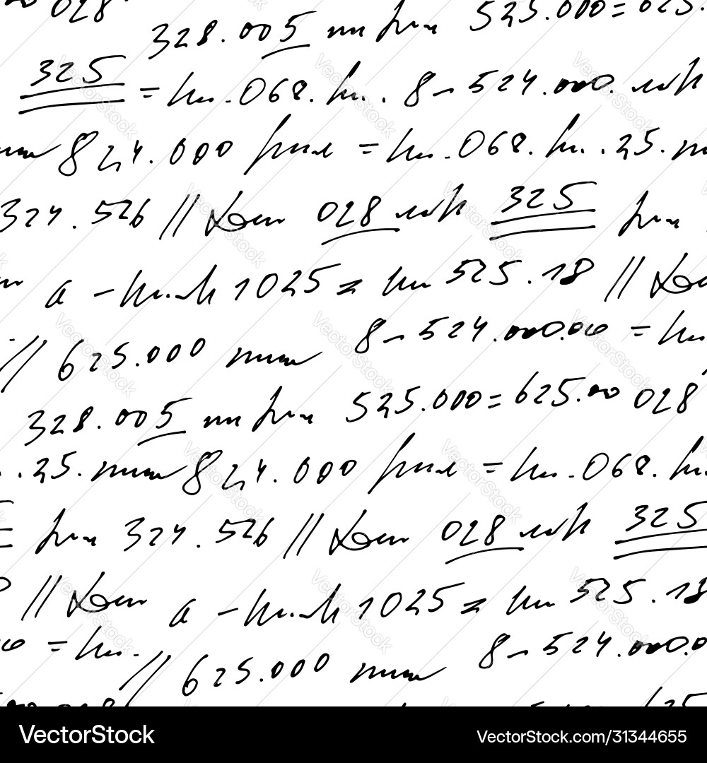 Handwritten abstract text and digits seamless Handwritten abstract text and digits seamless vector image