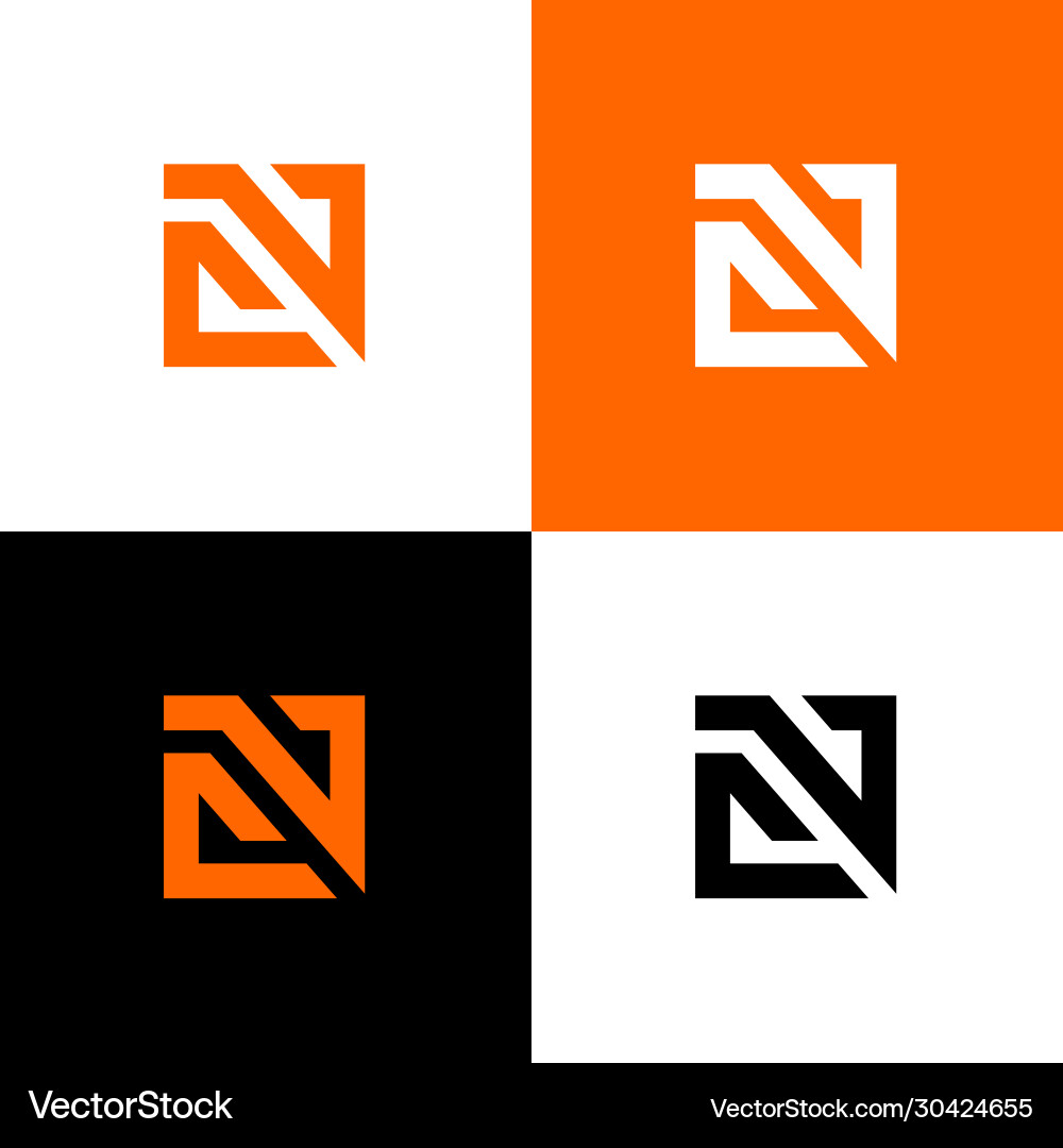 Modern Initial Logo Elements - Monogram & Shapes Vector Image