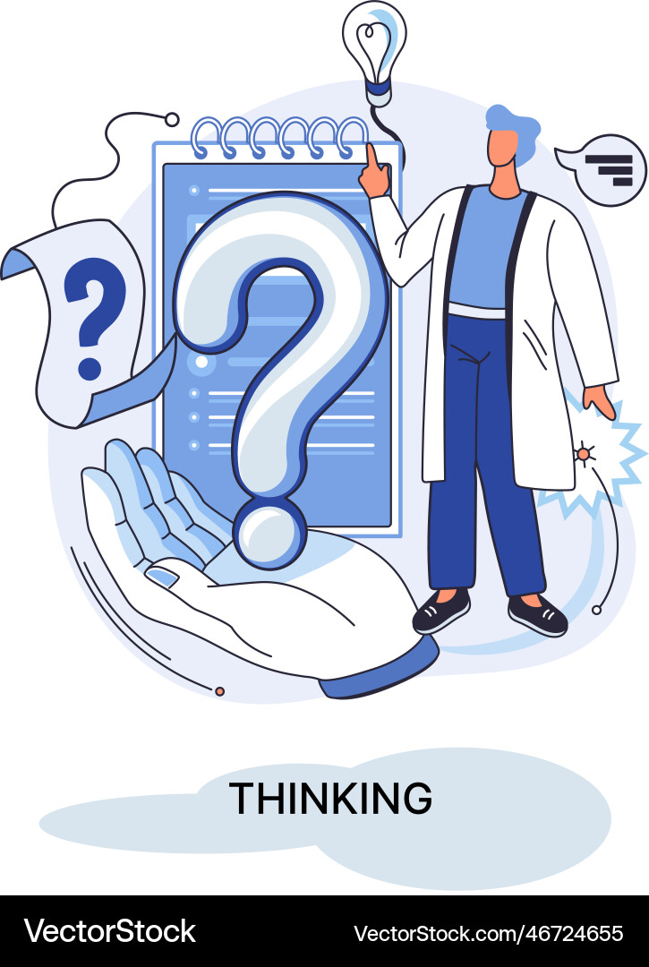 Problem solving concept man wondering or thinking Problem solving concept man wondering or thinking vector image