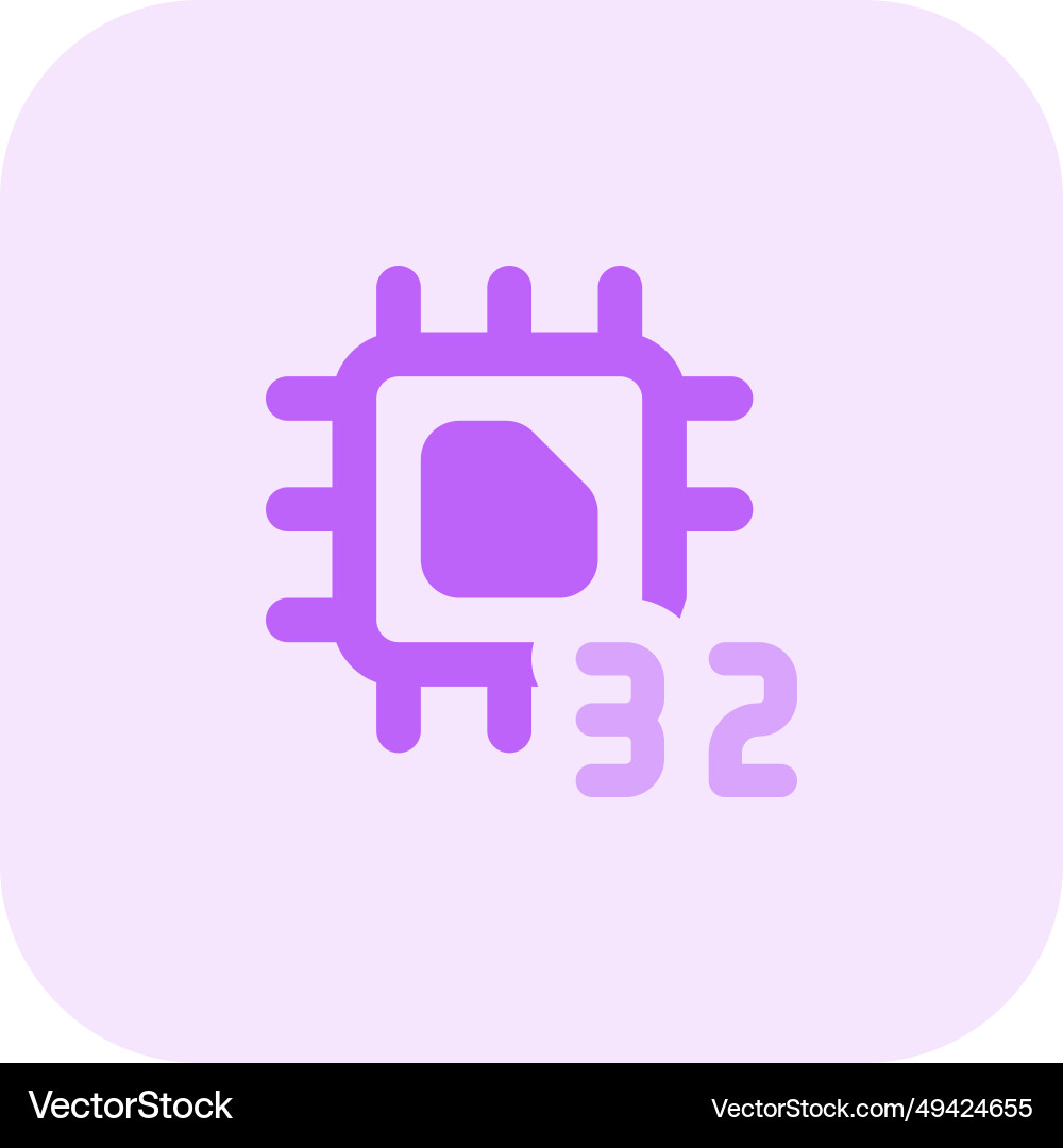 Processing unit with a 32-bit data capacity Vector Image